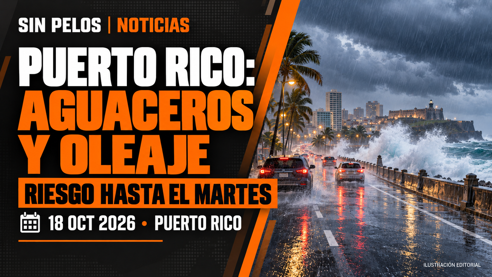 Puerto Rico enfrenta aguaceros fuertes hoy y oleaje peligroso desde el lunes