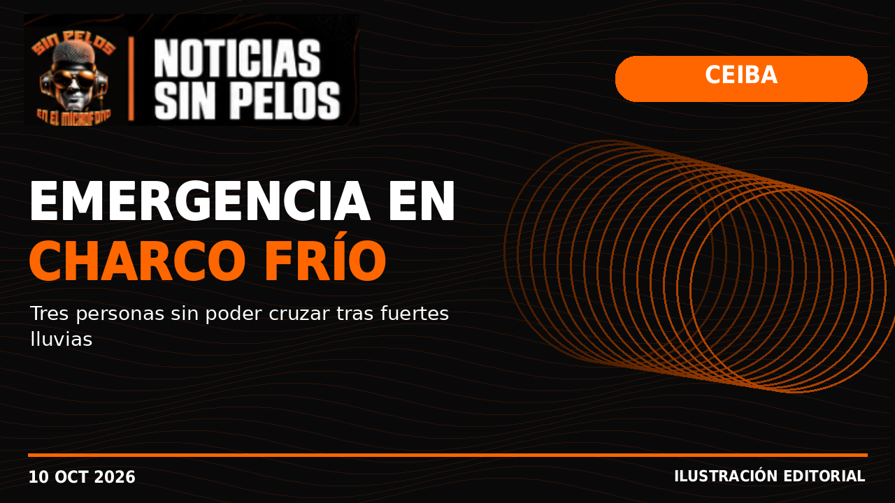 Tres personas quedan sin poder cruzar en Charco Frío tras fuertes lluvias en Ceiba