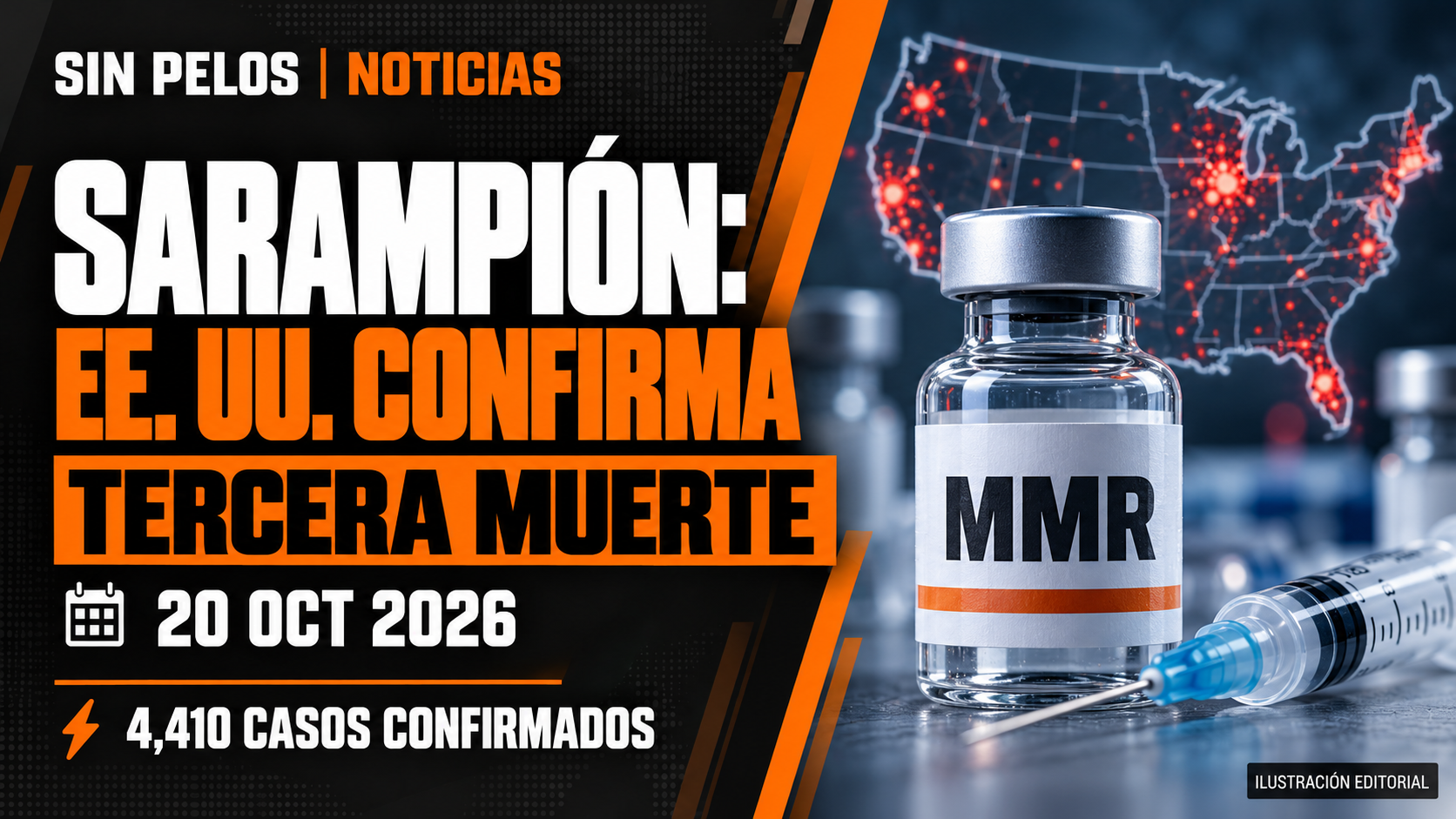 CDC confirma tercera muerte por sarampión en 2026: Estados Unidos suma 4,410 casos