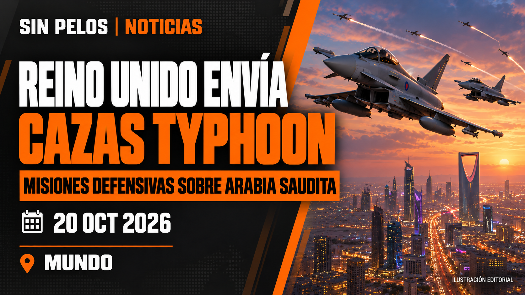 Reino Unido enviará cazas Typhoon a Arabia Saudita para misiones defensivas