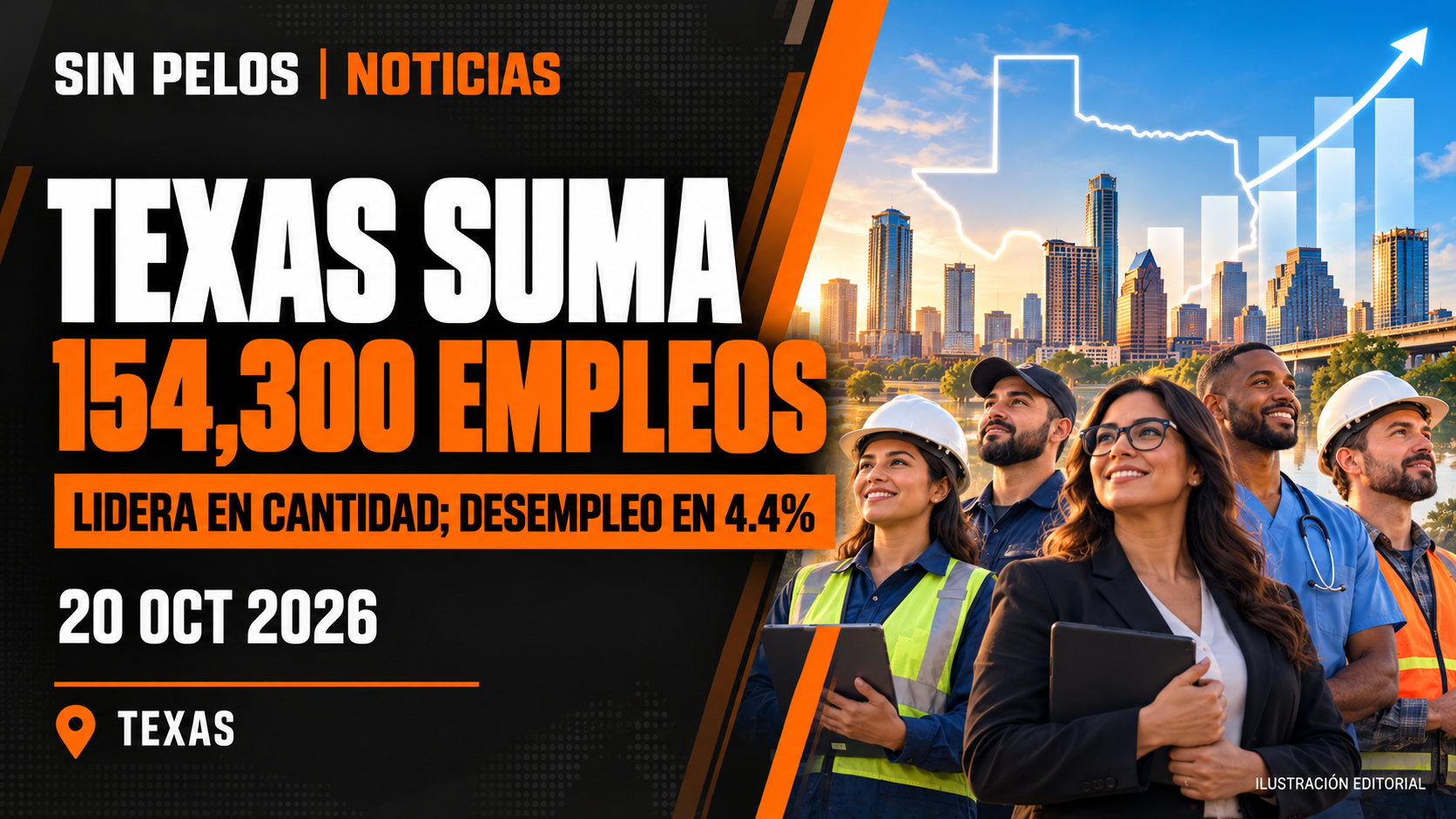 Texas registra el mayor aumento de empleos del país: 154,300 en un año