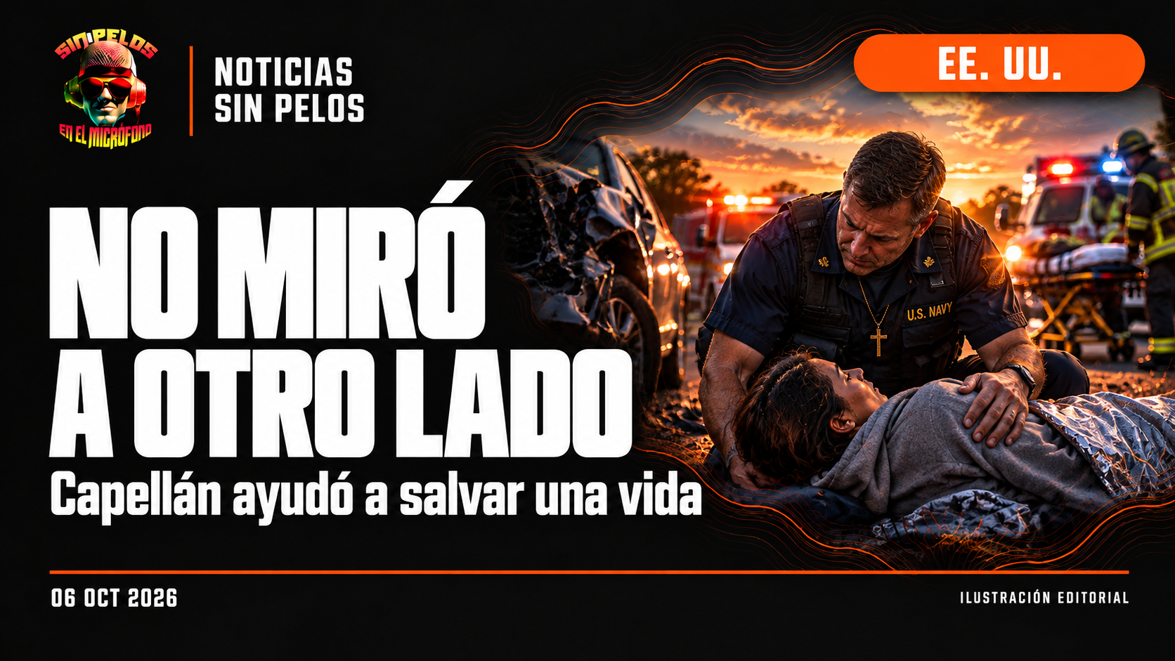 NO MIRÓ PARA OTRO LADO: capellán de la Marina ayudó a salvar una vida tras un accidente