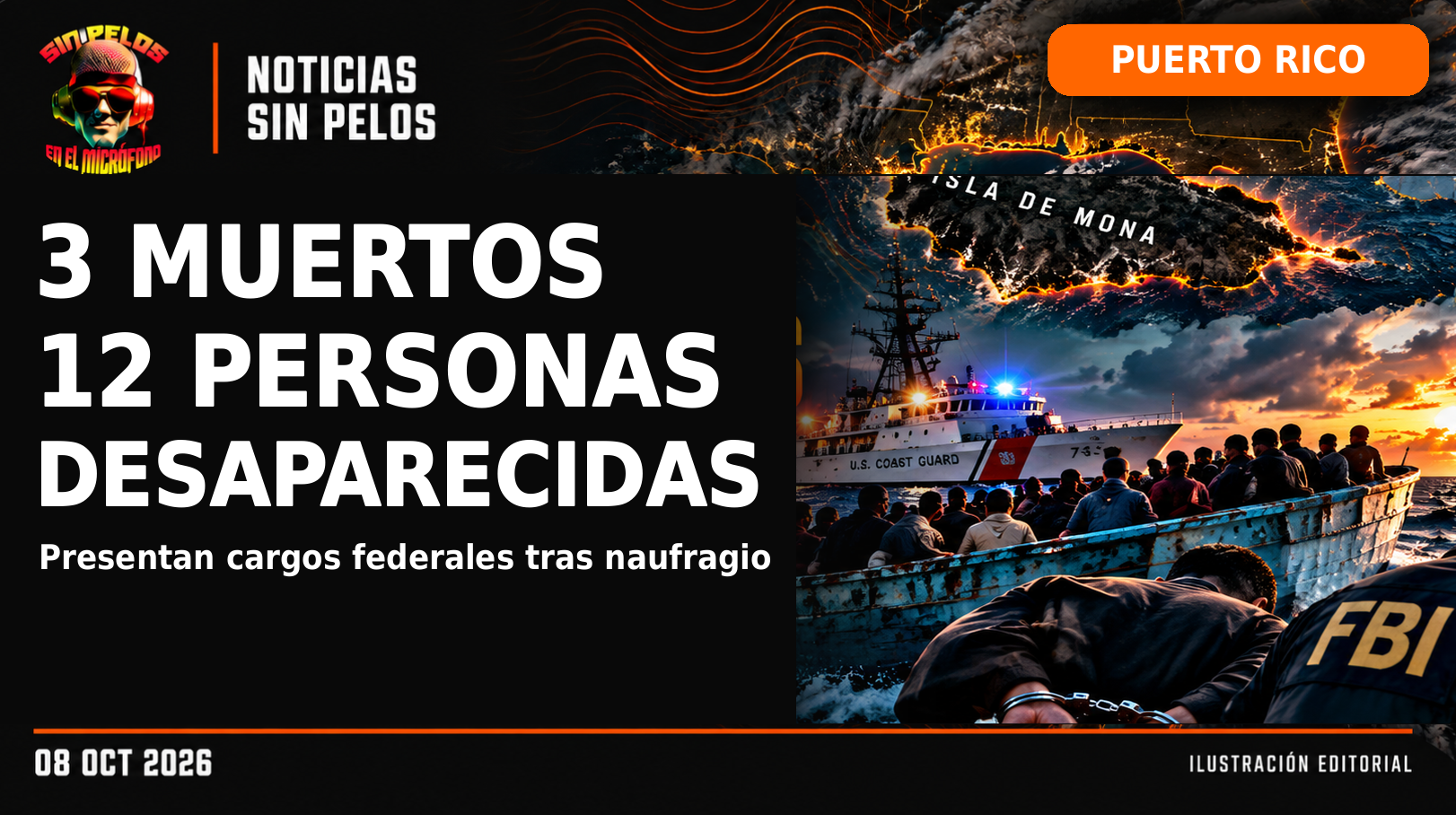 ISLA DE MONA: TRES MUERTOS Y 12 DESAPARECIDOS; ACUSAN A TRES HOMBRES POR TRAVESÍA FATAL