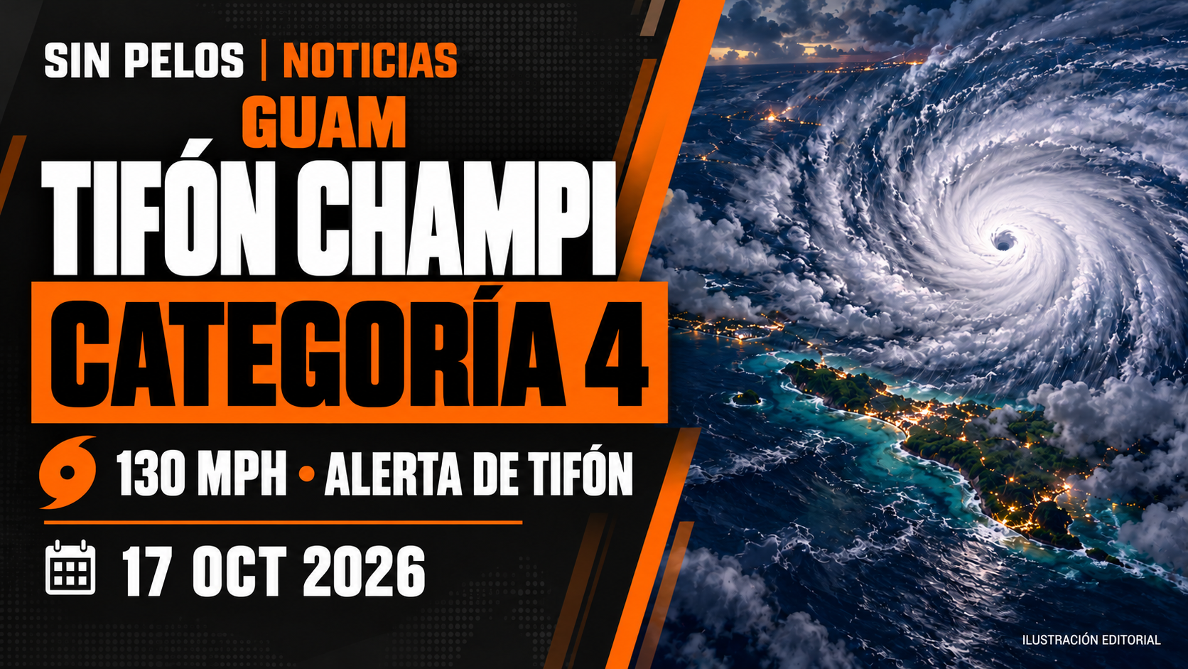 Guam entra en máxima preparación ante el tifón Champi de categoría 4