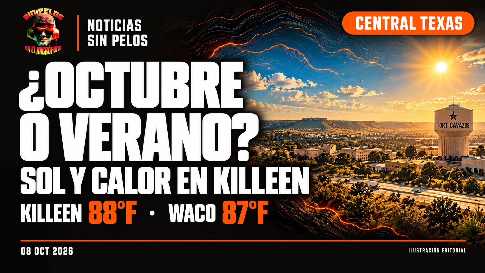 ¿OCTUBRE O VERANO? Sol y calor para Killeen y Central Texas este jueves 8 de octubre