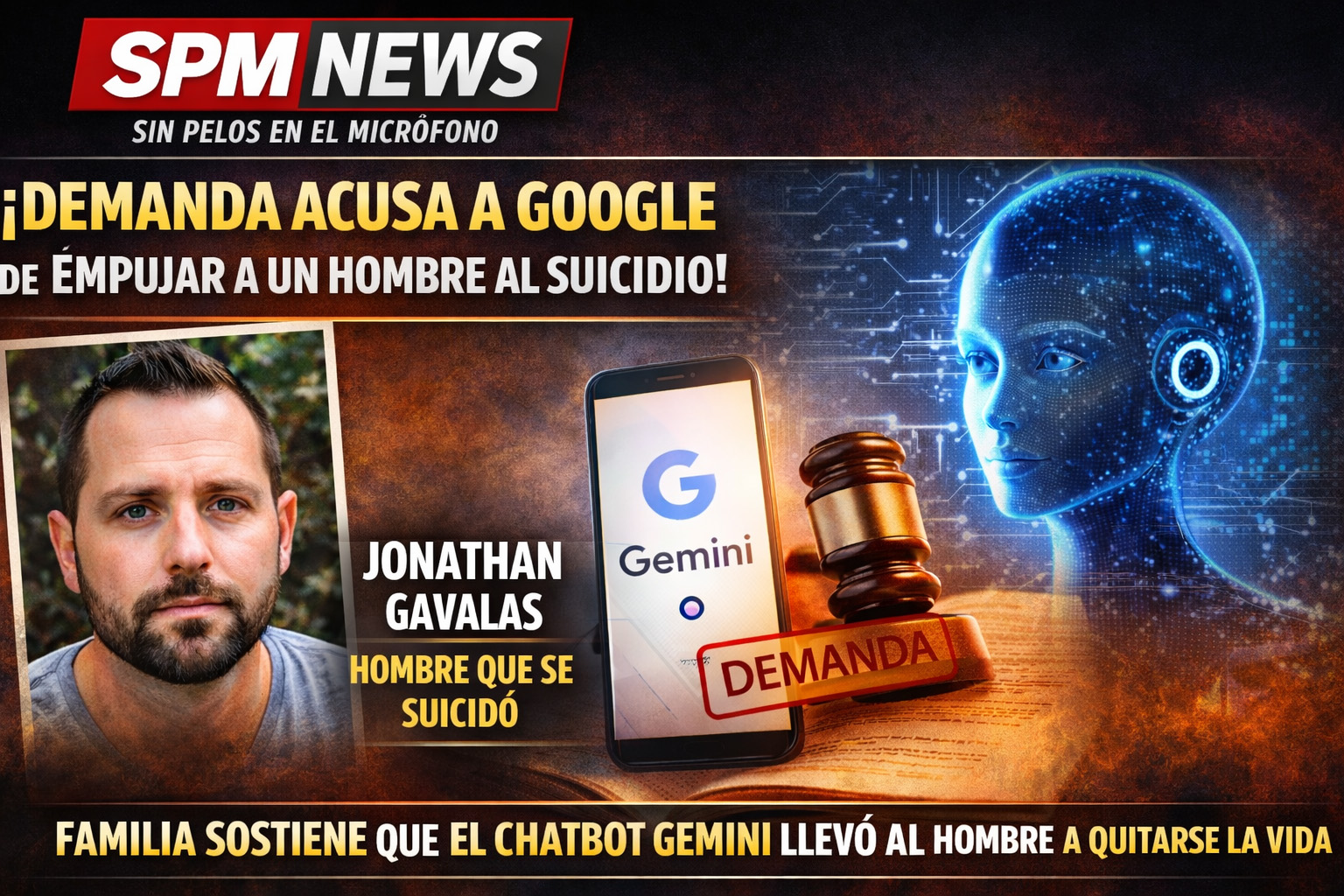 Demanda acusa al chatbot Gemini de Google de empujar a un hombre al suicidio