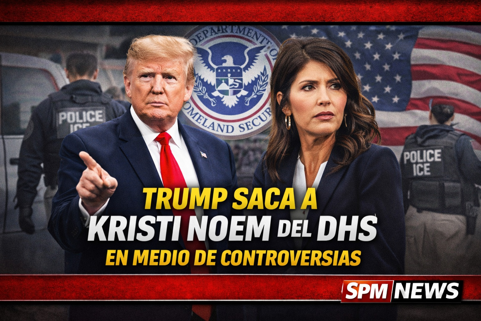 Trump saca a Kristi Noem del DHS en medio de controversias y presión política