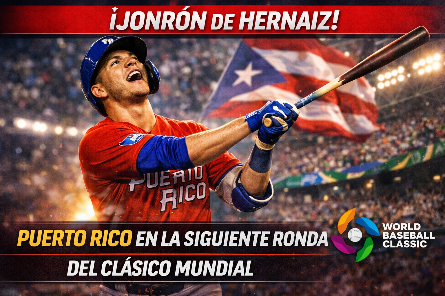 Jonrón de Hernaiz mete a Puerto Rico en la siguiente ronda del Clásico Mundial