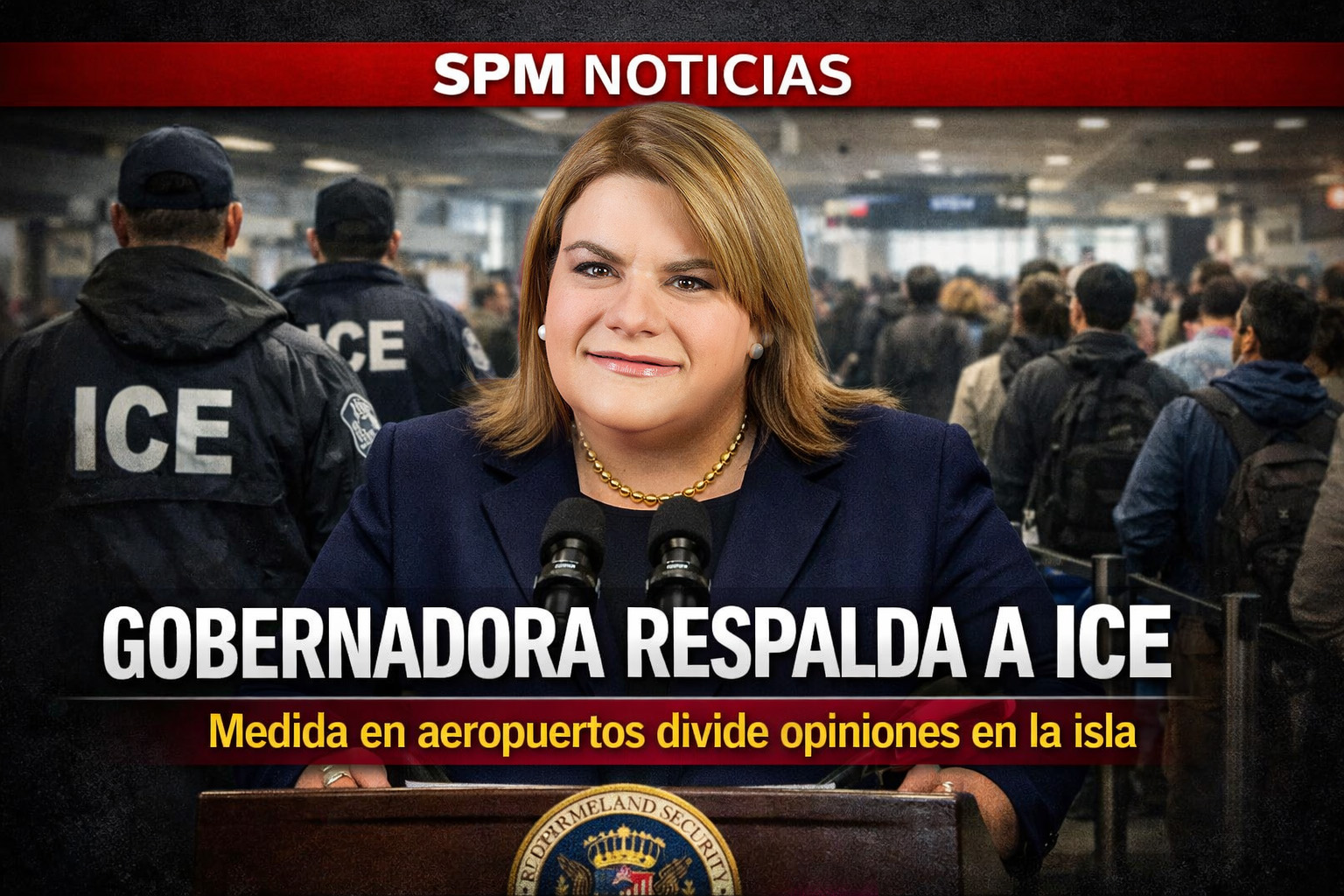 Gobernadora de PR celebra llegada de ICE a aeropuertos