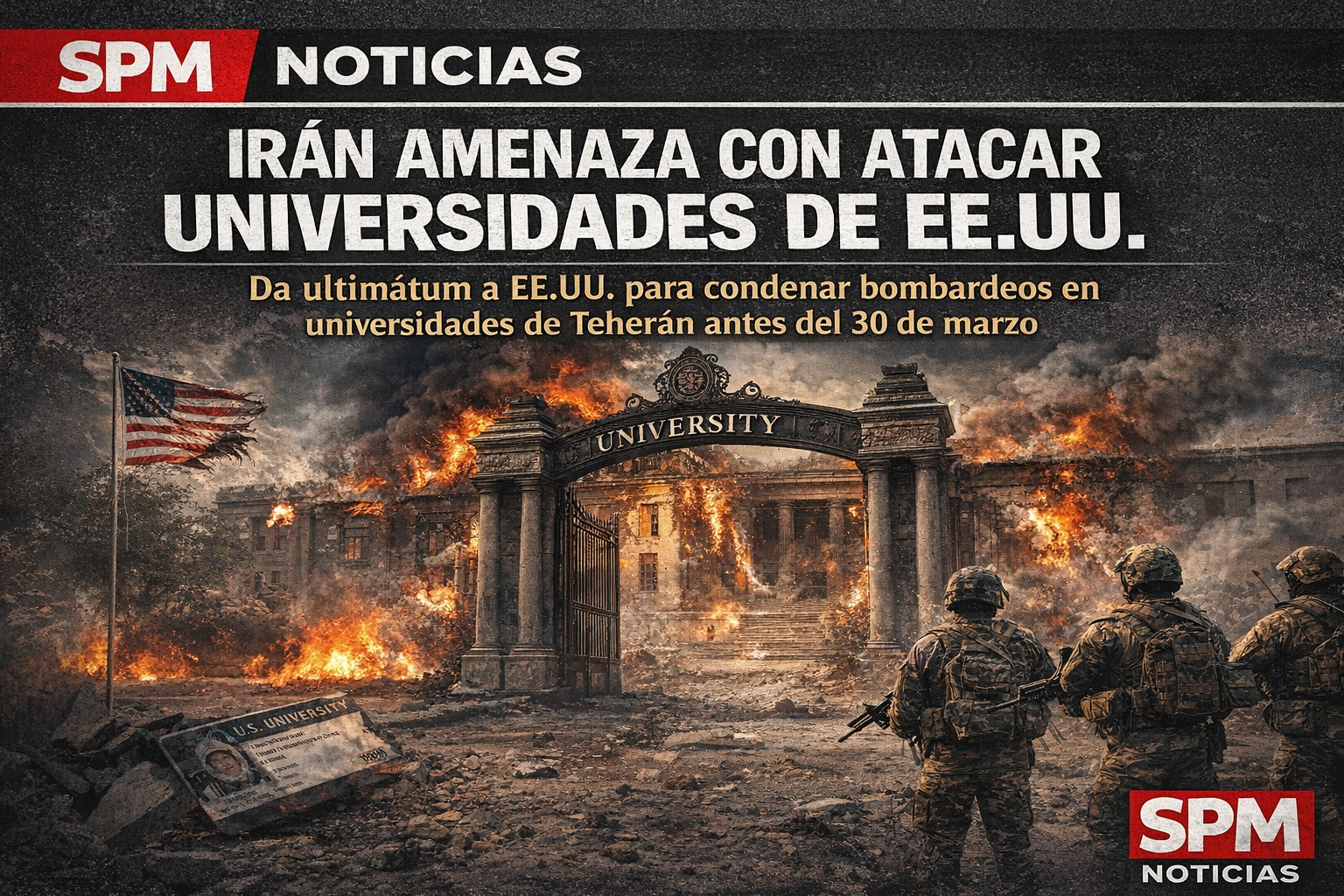 IRGC amenaza con atacar universidades estadounidenses en Medio Oriente tras ultimátum a Washington