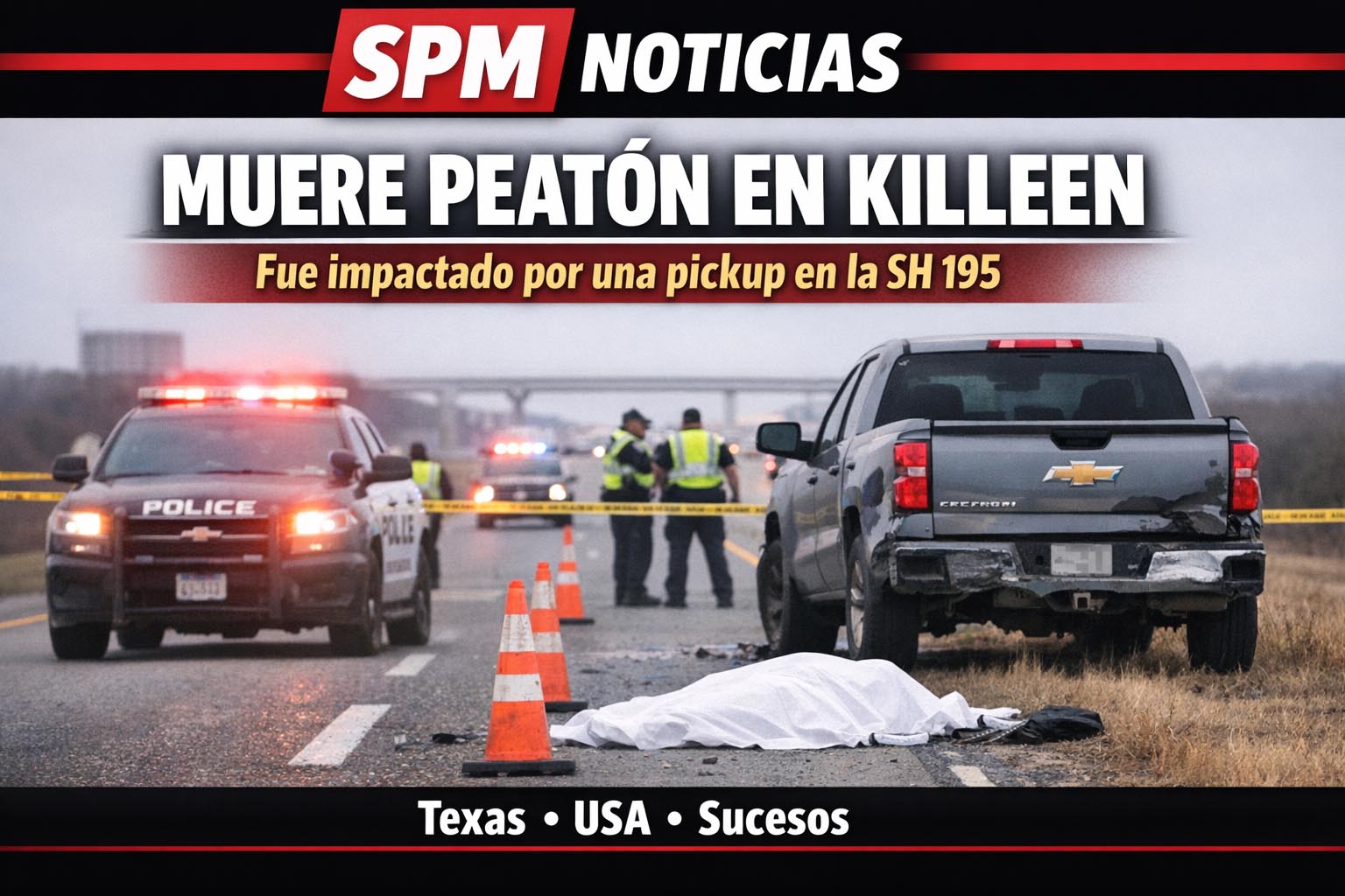 Muere peatón tras ser impactado por pickup en la SH 195 en Killeen