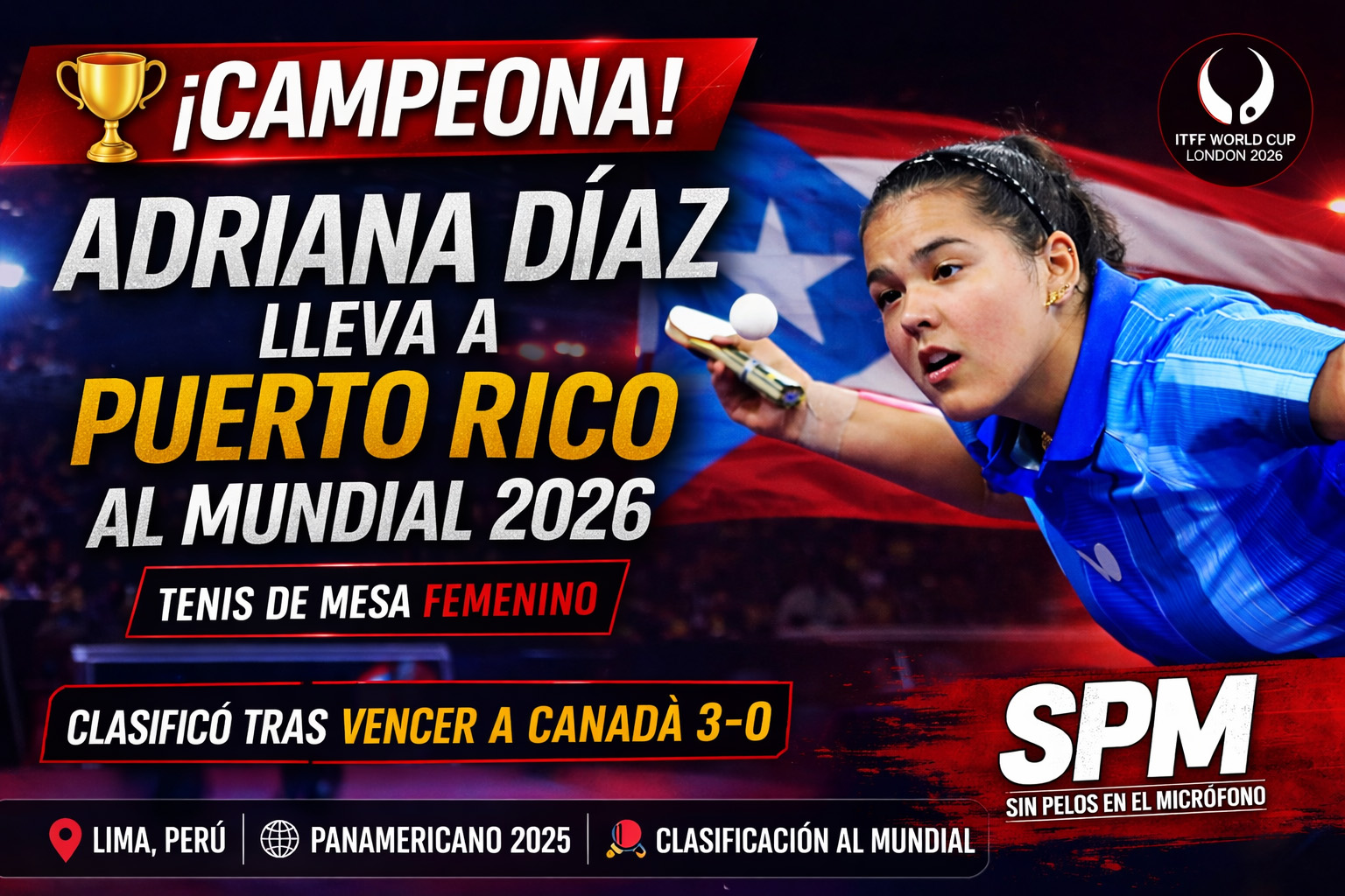 Adriana Díaz lleva a Puerto Rico al Mundial 2026