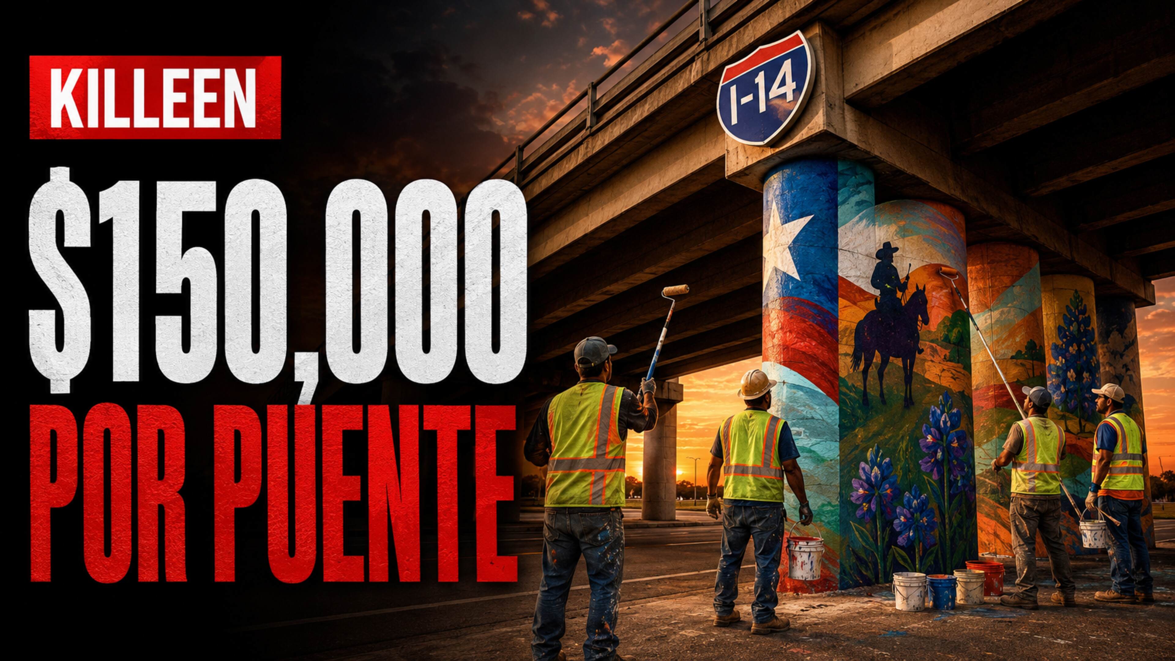 Killeen estudia transformar los puentes de la I-14 con murales y arte público
