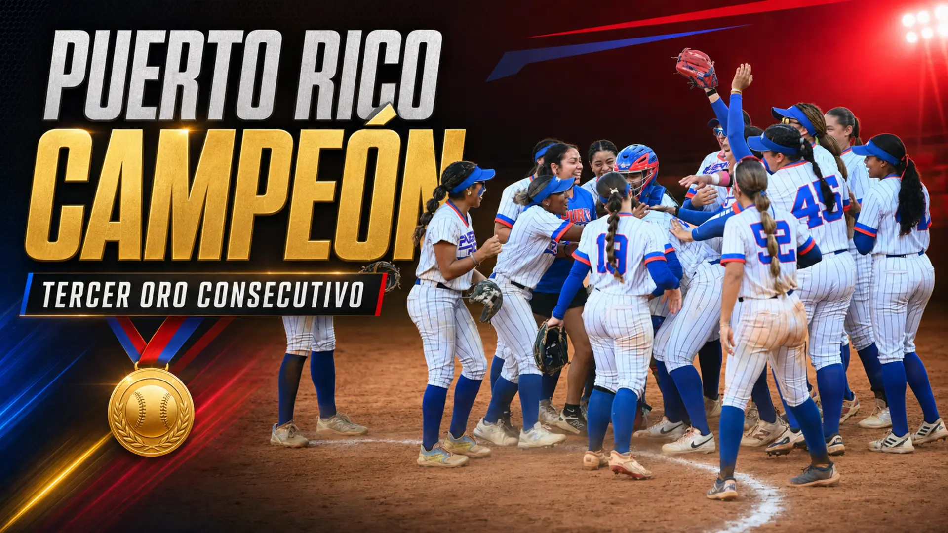 Puerto Rico conquista su tercer oro consecutivo en el sóftbol femenino